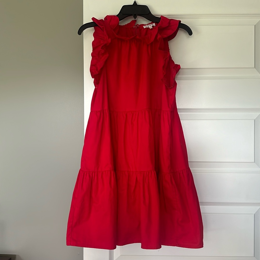 Red dress with ruffles
